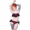 Bikini gothique noir avec roses ensanglantes