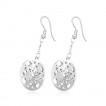 Boucles d'oreilles pendantes doubles ronds grillags