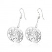 Boucles d'oreilles pendantes doubles ronds grillags