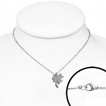 Collier acier chaine et pendentif trfle  4 feuilles