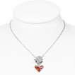 Collier femme acier  coeur multicolore et grosse attache