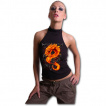 Dbardeur gothique femme  paules nues avec dragon de flamme