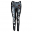 Leggings Punk-rock imitation jean dchir