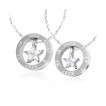 Paire de pendentifs acier  toile encercle