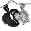 Paire de pendentifs acier puzzle de coeurs 