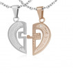 Paire de pendentifs deux demi-coeurs 