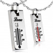 Paire de pendentifs en acier thermomtres 