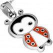 Parure pendentif et boucles d'oreilles  coccinelle