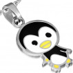 Parure pendentif et boucles d'oreilles  pinguin