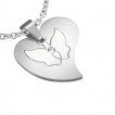 Pendentif acier coeur avec papillon serti en mouvement