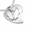 Pendentif acier coeur avec papillon serti en mouvement