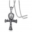 Pendentif homme acier croix gyptienne  faucon