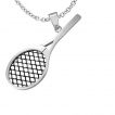 Pendentif homme acier raquette de tennis