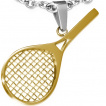 Pendentif homme acier raquette de tennis