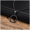 Pendentif homme hexagone noir en acier