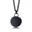 Pendentif mdaillon rond acier noir dvissable (urne)