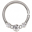 Piercing anneau trio de strass (septum, cartilage...)