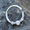 Piercing anneau trio de strass (septum, cartilage...)