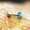 Piercing cartilage tragus hlix  fleur de turquoise style antique