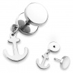 Piercing oreille style faux plug  pendentif ancre de bateau