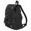 Sac  dos rock noir  fines rayures blanches et rivets - Banned