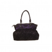 Sac  main gothique Banned noir et violet  dentelle et noeud papillon