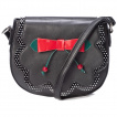 Sac  main noir rockabilly noeud et cerises 