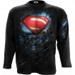 T-shirt homme manches longues SUPERMAN aspect dchir (licence officielle)