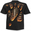 T-shirt homme noir  effet combustion spontane