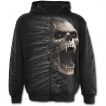 Sweat-shirt gothique homme  zip imitation vampire dchirant le vtement