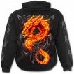 Sweat-shirt homme gothique avec dragon de flamme et crane