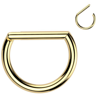 Anneau clicker Titane dor en forme de D (idal septum)