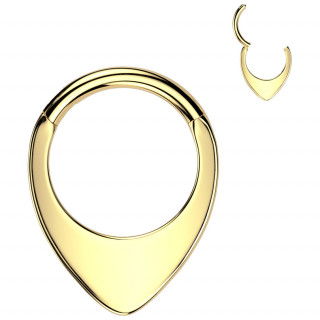 Anneau clicker Titane dor Goutte inverse (septum, hlix, lobe...)