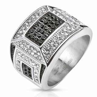 Bague homme en acier  mosac de pierres