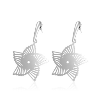 Boucles d'oreilles  fleur ajoure en spirale