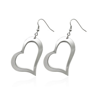 Boucles d'oreilles pendantes  coeur ouvert