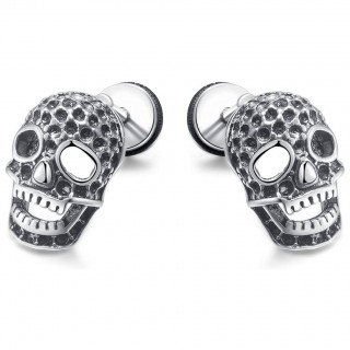 Boucles d'oreilles cranes martels en acier (paire)