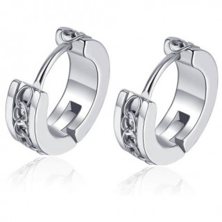 Boucles d'oreilles en acier  insert chaine (Paire)