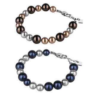 Bracelet acier de perles nacres multicolores