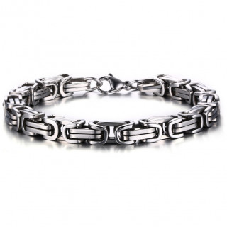 Bracelet homme en acier inoxydable  mailles byzantines