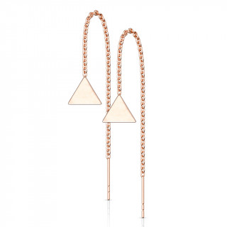 Chaines d'oreilles en acier cuivr  petit triangle suspendu