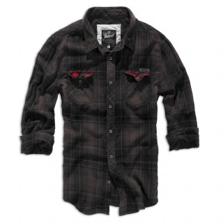 Chemise homme  carreaux noirs et rouges - Brandit