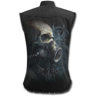 Chemise sans manche homme  crane avec masque  gaz biohazard