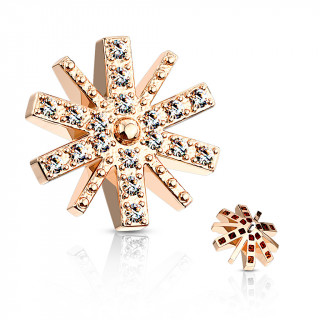 Embout microdermal flocon de neige strass - Cuivr