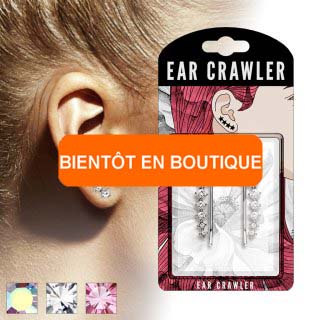 Epingles d'oreilles cuivres  7 strass asymtriques (Paire)