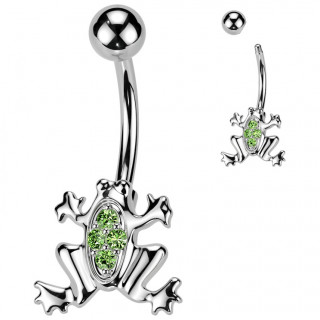 Piercing nombril grenouille serti de 4 pierres