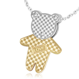 Pendentif acier nounours avec inscription "love"