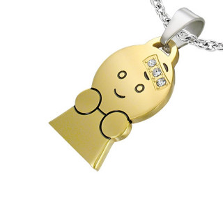 Pendentif acier personnage rigolo