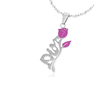 Pendentif acier rose avec tige