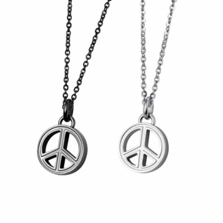 Pendentif acier symbole peace and love